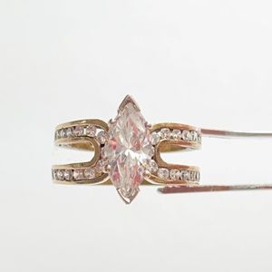 Silver .925 Double Band Engagement Ring